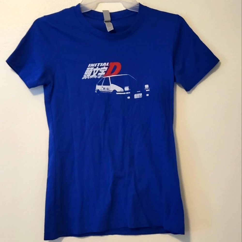 Women's small t-shirt blue says initial D on it